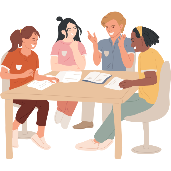 jeunes autour d'une table